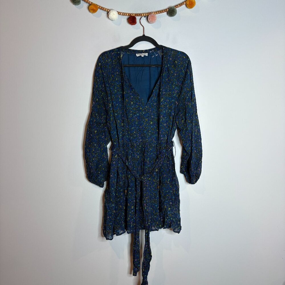 Karina Grimaldi blue patterned long sleeve dress